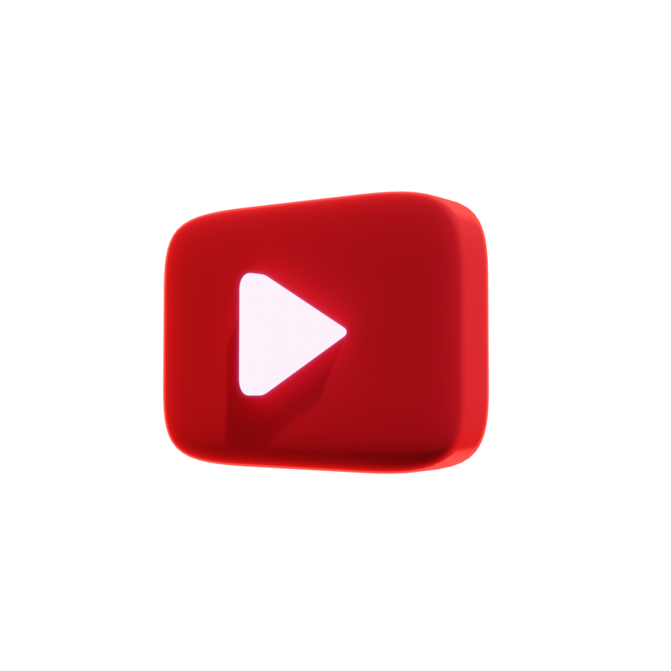 ícone de renderização 3d do youtube png