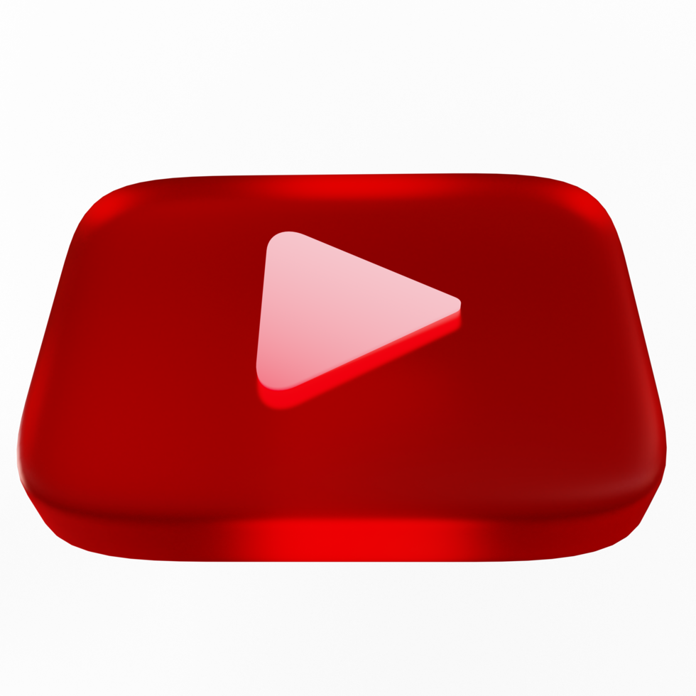 ícone de renderização 3d do youtube png