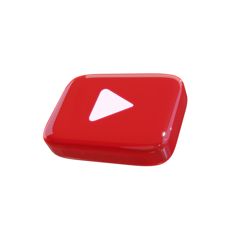 ícone de renderização 3d do youtube brilhante png