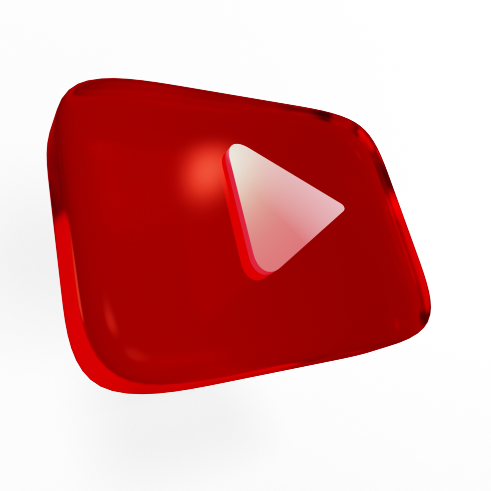 ícone de renderização 3d do youtube png