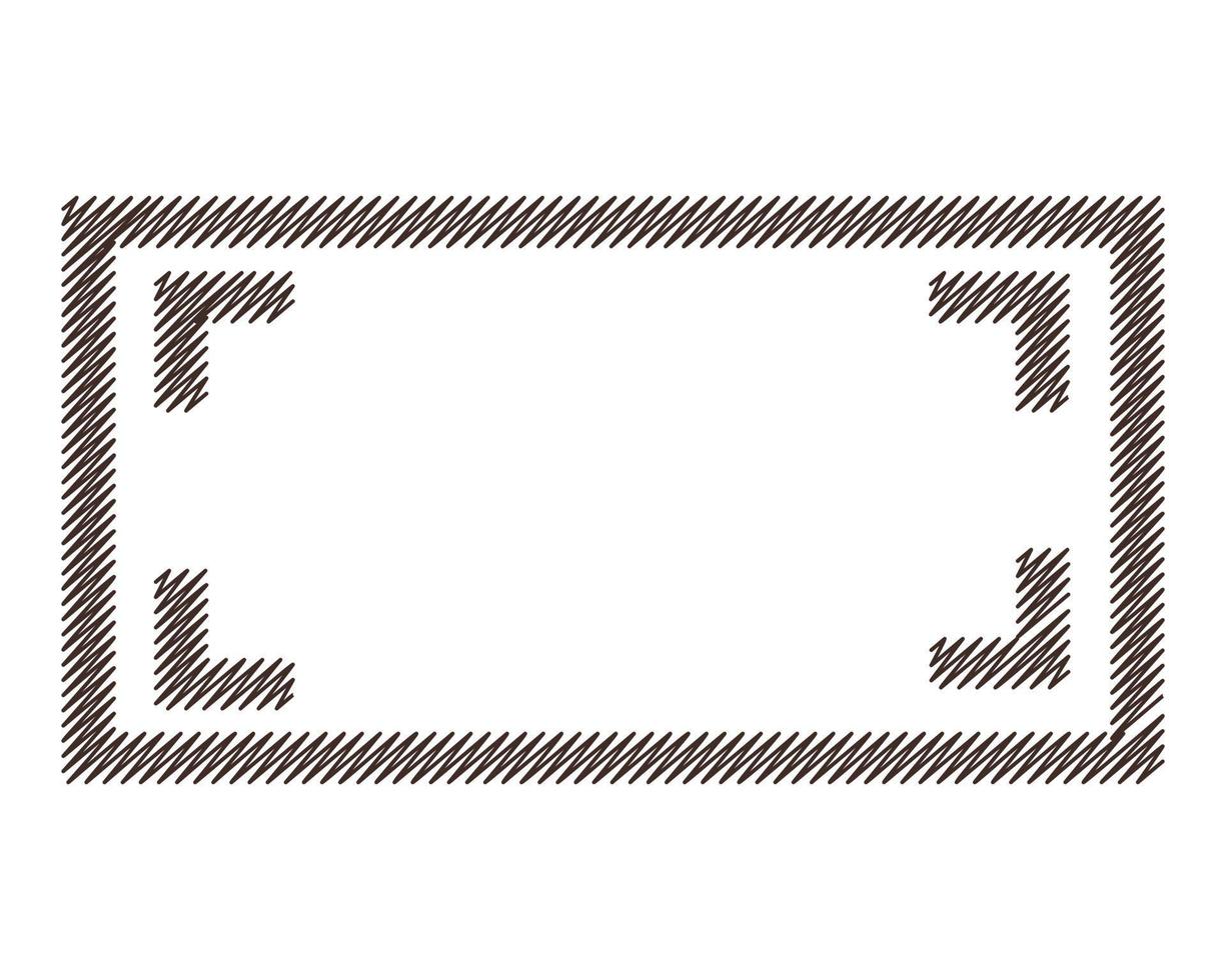 Sketch outline silhouette rectangle line. Geometric figure. vector
