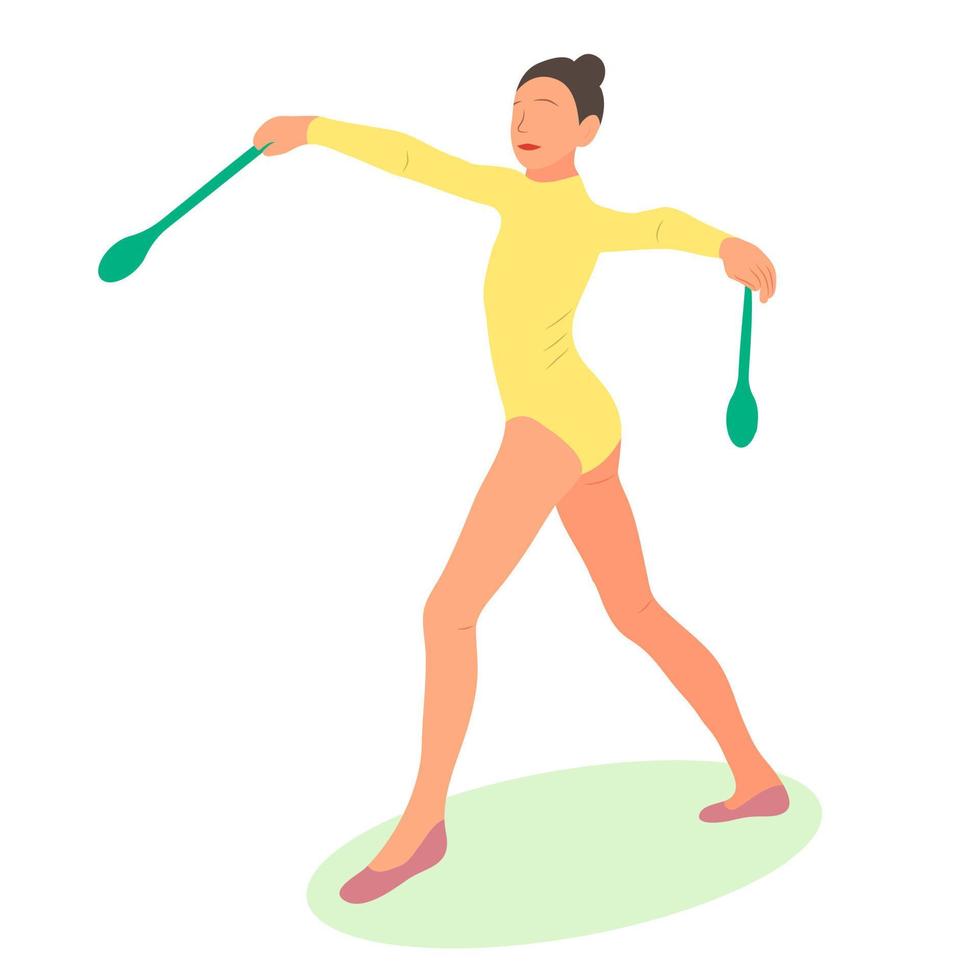 atleta gimnasta. tipo de deporte. estilo plano vector aislado