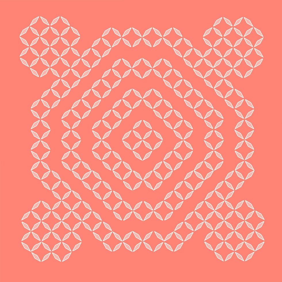 Decorative pattern, rhombus silhouette outline. Geometric background. Isolated vector