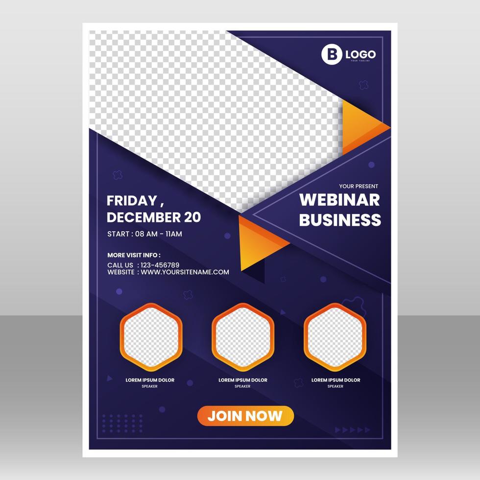 Webinar Business Poster Template vector