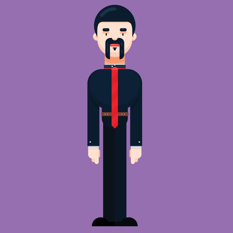 Professional male character in standing pose. vector