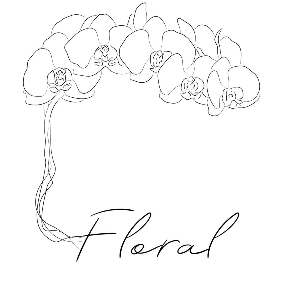 diseño de flores de arte lineal. flor de fondo natural. diseño de ilustración vectorial dibujo lineal sencillo. vector