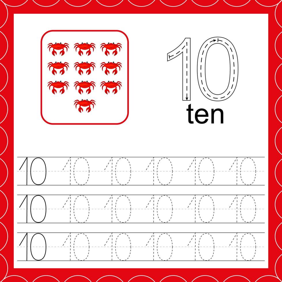 Cards with numbers for children. Trace the line. For kids learning to ...