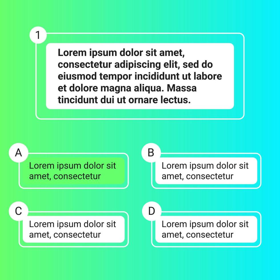 Quiz test template ui design vector illustration