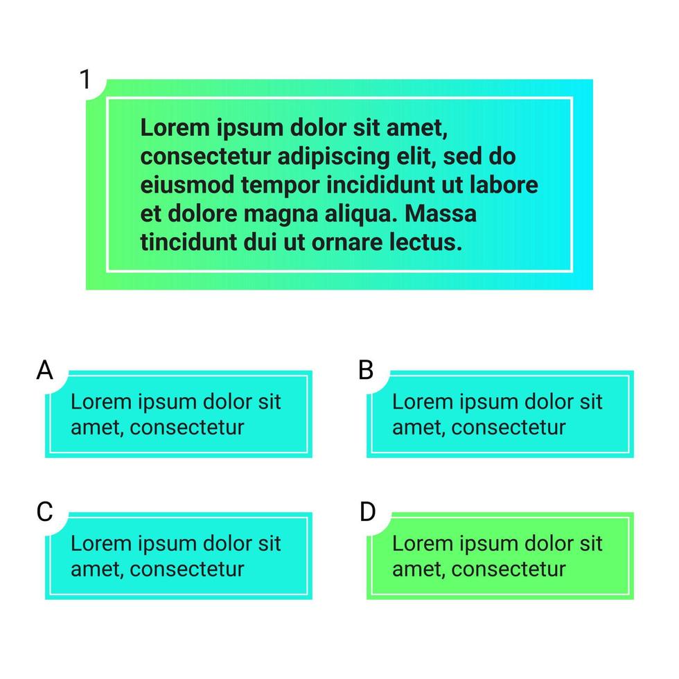 ilustración de vector de diseño de interfaz de usuario de plantilla de prueba de cuestionario