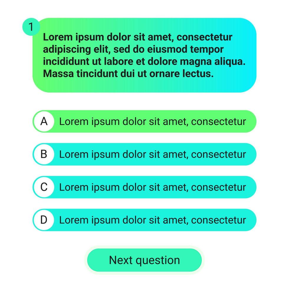 Quiz test template ui design vector illustration
