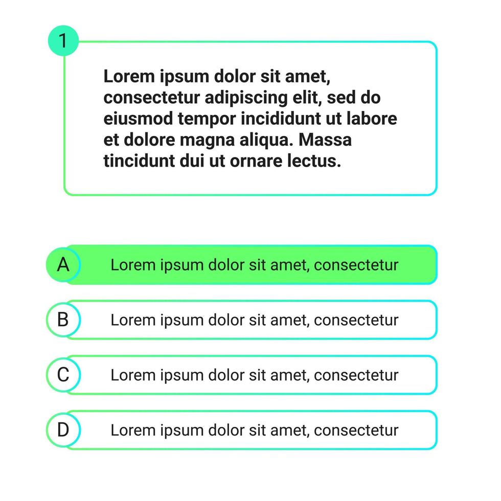 Quiz test template ui design vector illustration