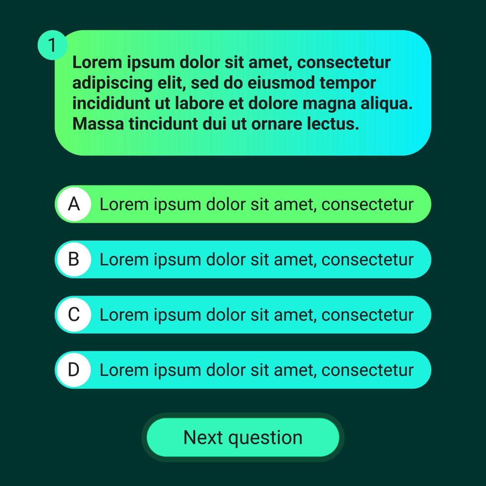 Quiz test template ui design vector illustration