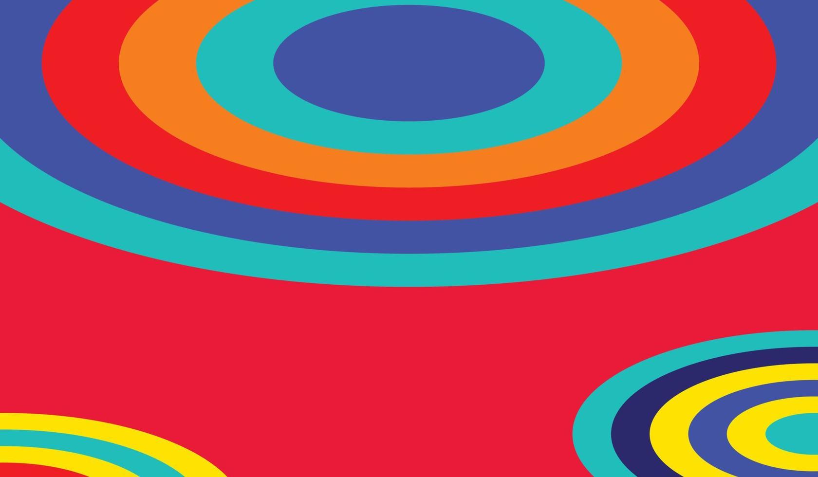 Plantilla de vector de fondo colorido geométrico de líneas redondas abstractas.