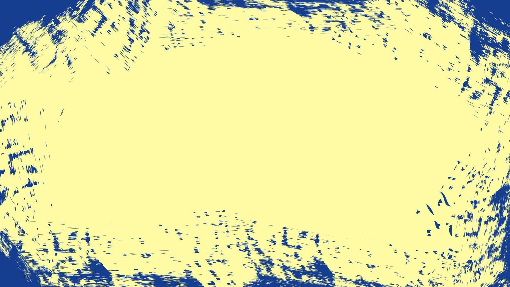 Fondo de grunge amarillo suave abstracto con diseño de textura áspera de marco azul vector