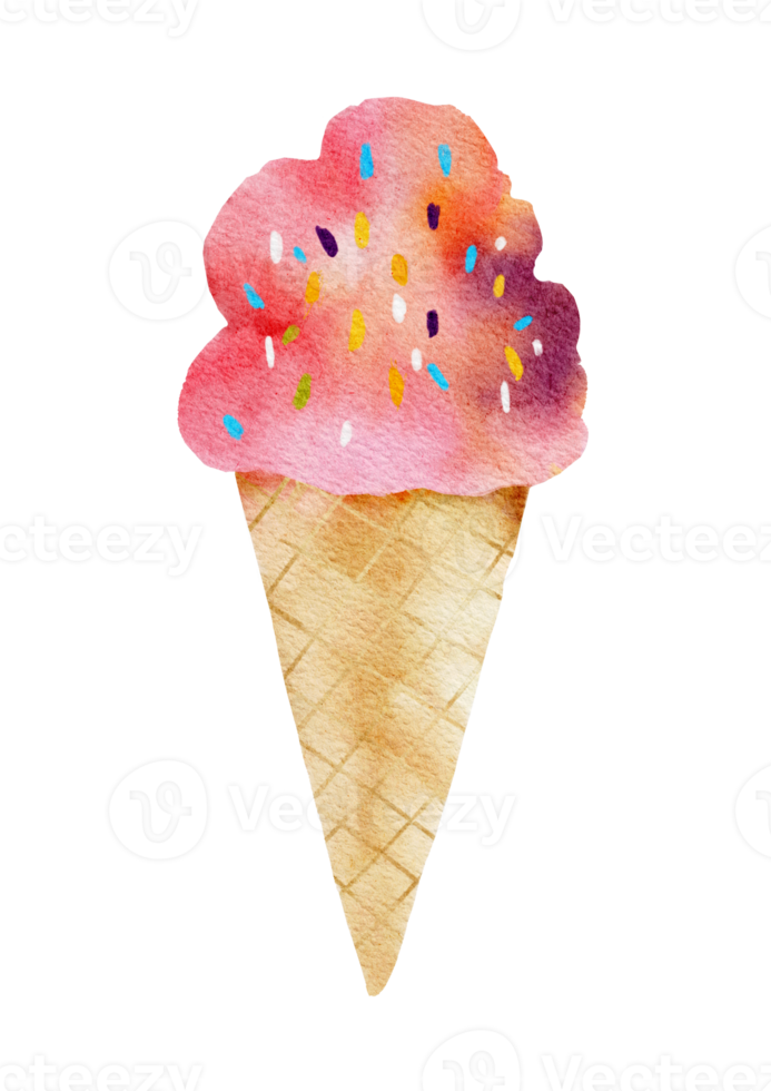 summer ice cream watercolor png