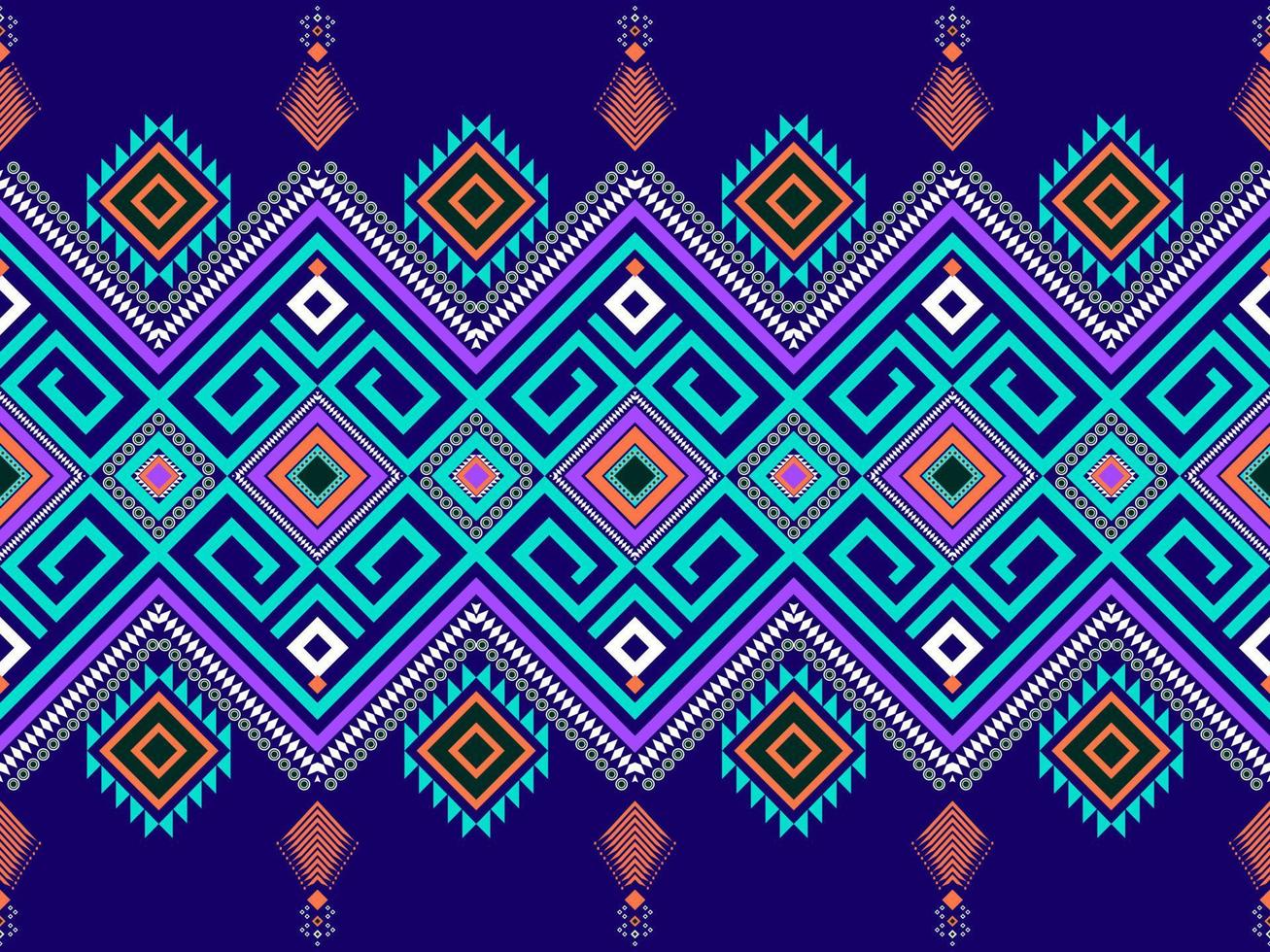 Geometric ethnic oriental ikat pattern traditional Design for background,carpet,wallpaper,clothing,wrapping,Batik,fabric,Vector illustration.embroidery style. vector