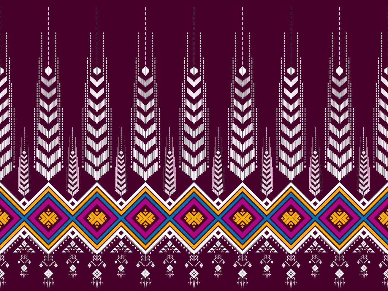 Geometric ethnic oriental ikat pattern traditional Design for background,carpet,wallpaper,clothing,wrapping,Batik,fabric,Vector illustration.embroidery style. vector