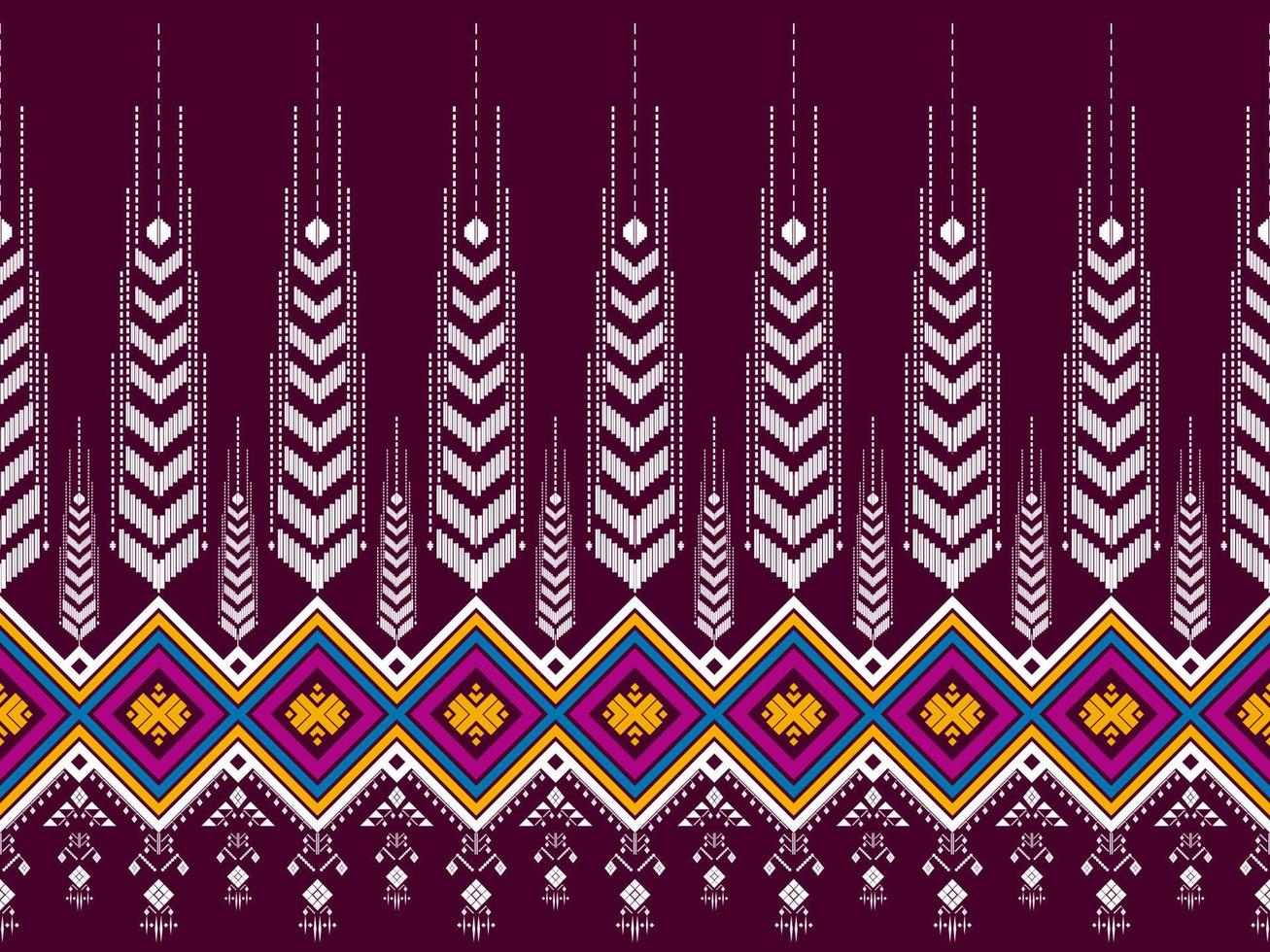 Geometric ethnic oriental ikat pattern traditional Design for background,carpet,wallpaper,clothing,wrapping,Batik,fabric,Vector illustration.embroidery style. vector