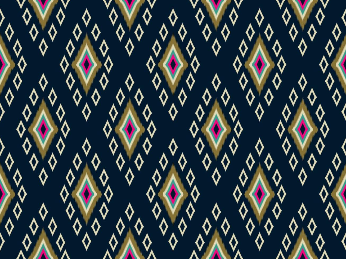 diseño tradicional del patrón de ikat oriental étnico geométrico para el fondo, alfombra, papel tapiz, ropa, envoltura, batik, tela, estilo de bordado de ilustración vectorial. vector