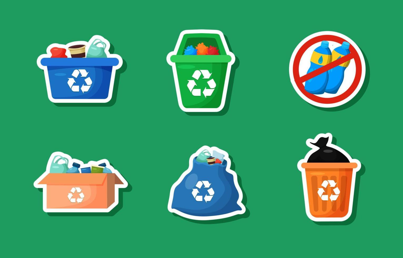 Sticker Set of Recycling at Home vector