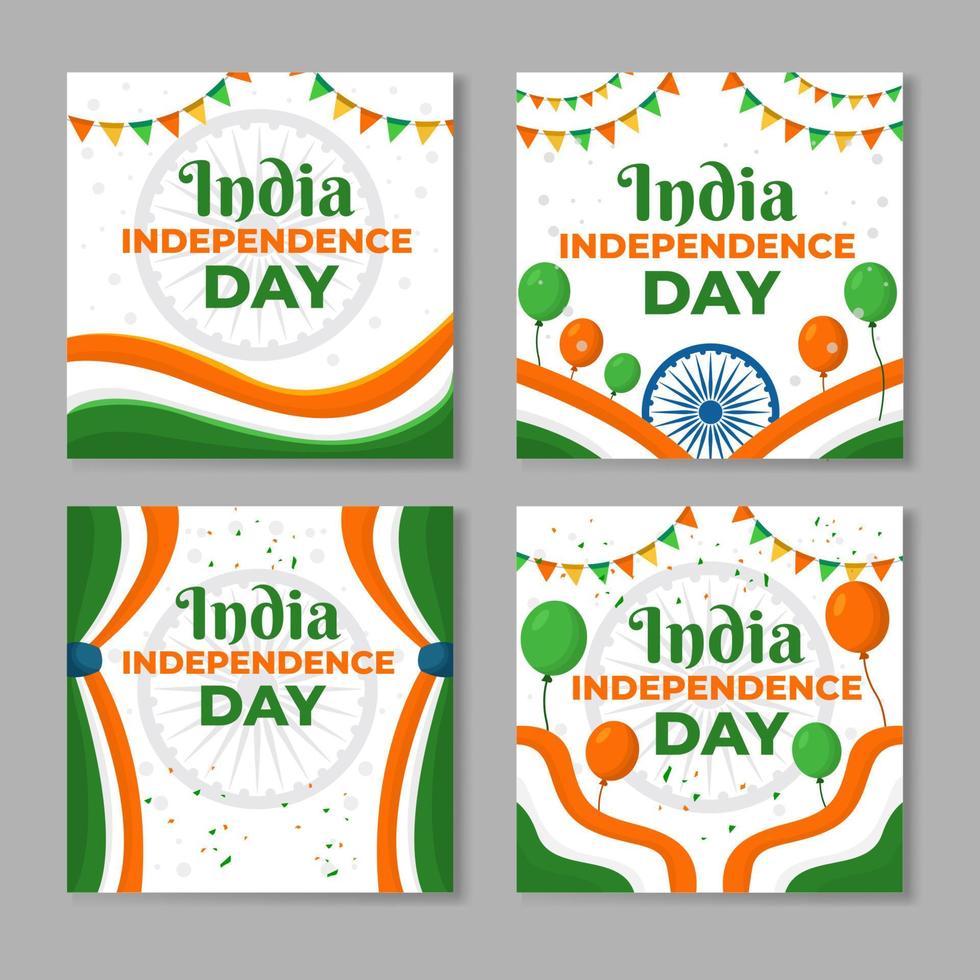 India Independence Day Social Media Post Template vector