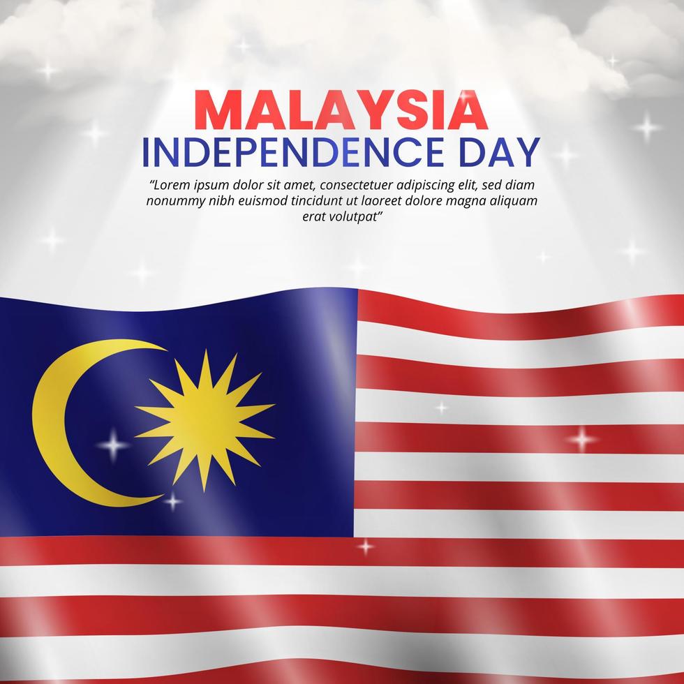 Hari Merdeka Malaysia or Malaysia independence day background with a Malaysia flag vector