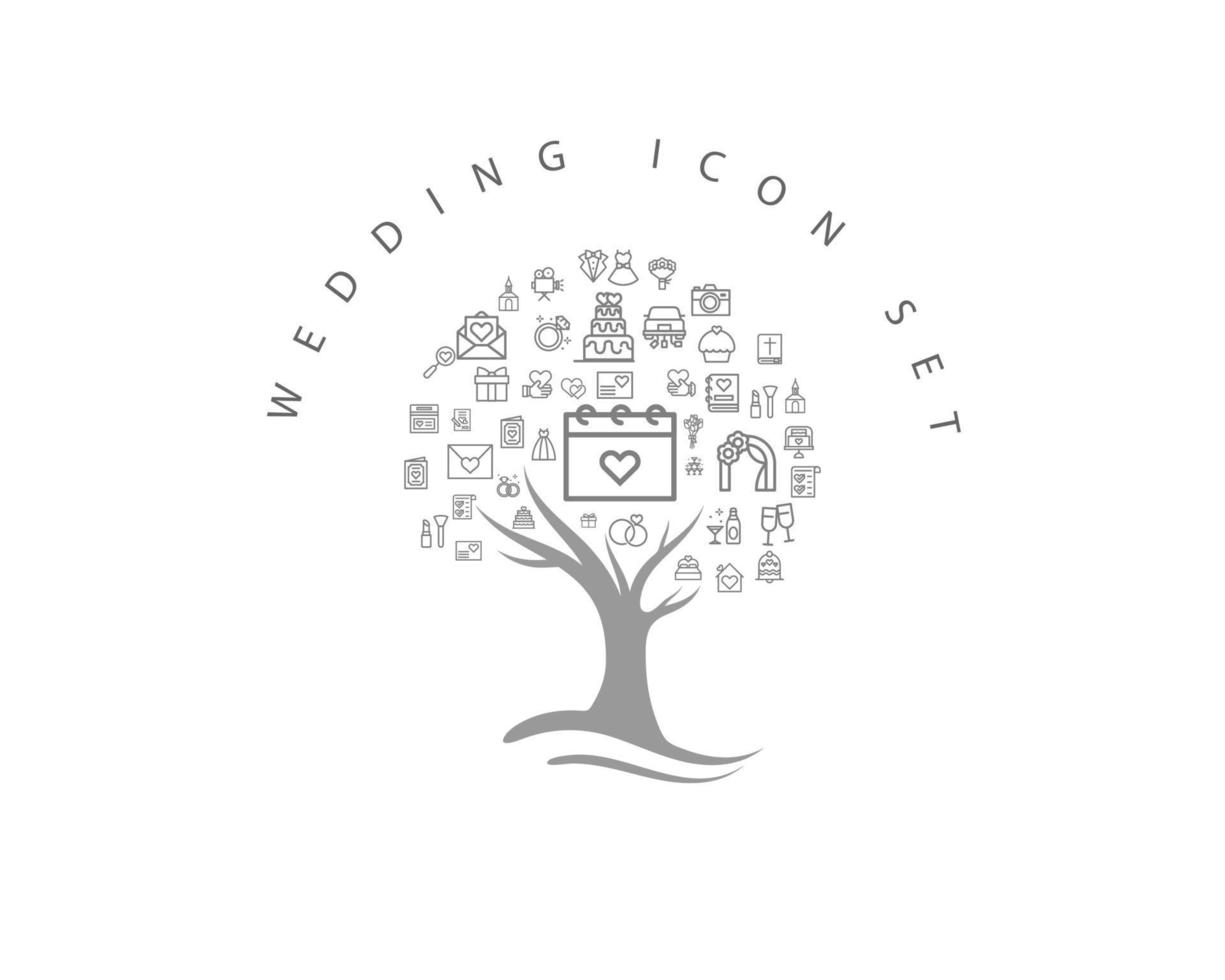 WEDDING ICON SET vector