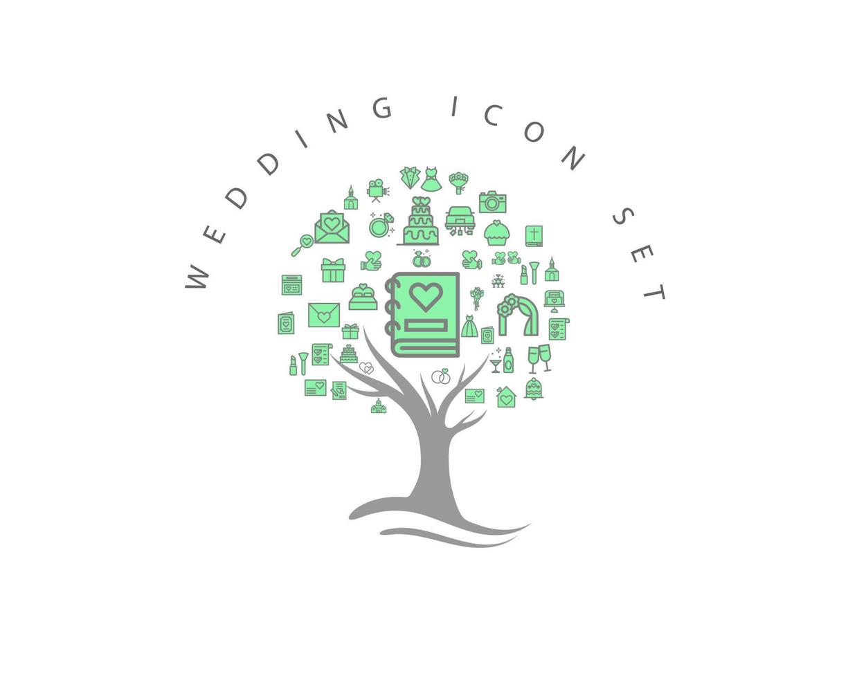 WEDDING ICON SET vector