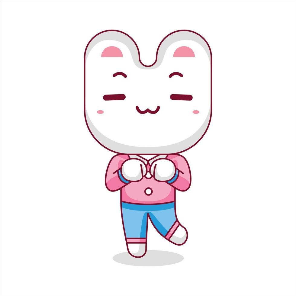 cute rabbit mascot character vector