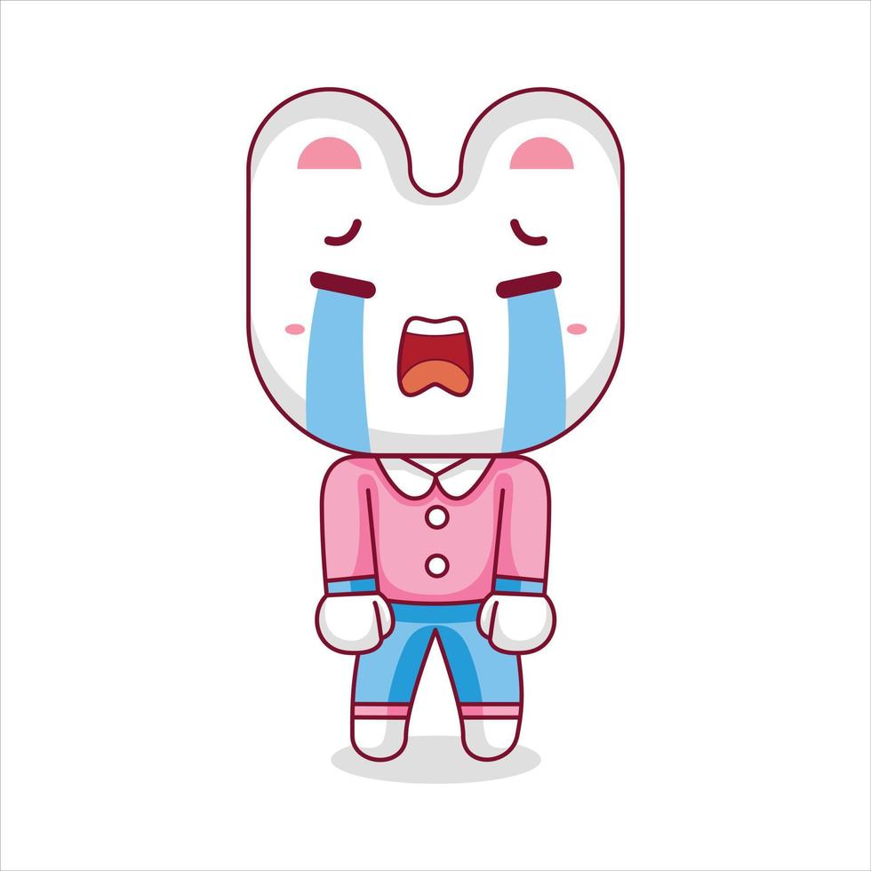 cute rabbit mascot character vector