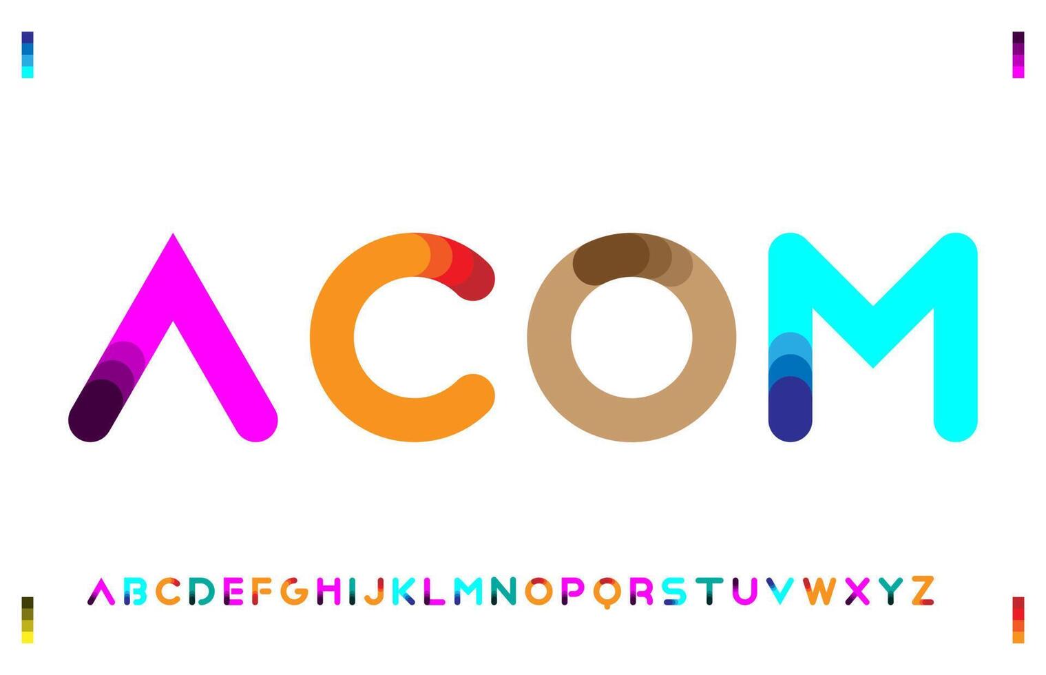 diseño de logotipo de fuente de tipografía mínima moderna colorida vector