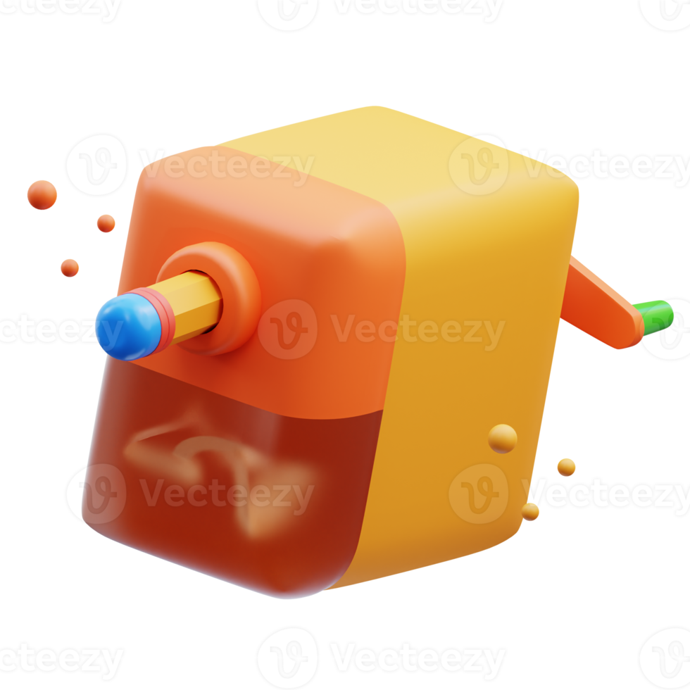 Back to school, Pencil shavings icon 3d Illustration png