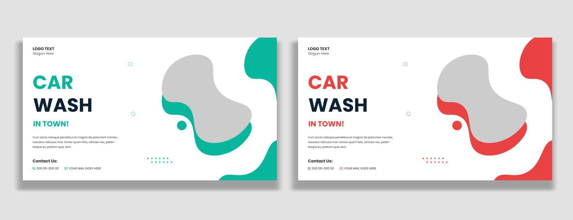 Car Wash Thumbnail Cover And Web Banner Template vector