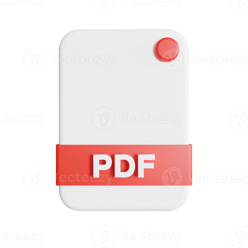 filformat ikon 3d-rendering pdf png