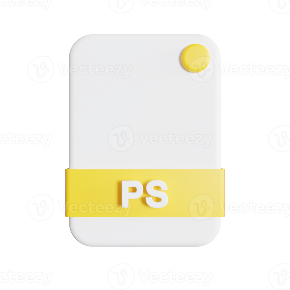 File Formats icon 3d render ps png