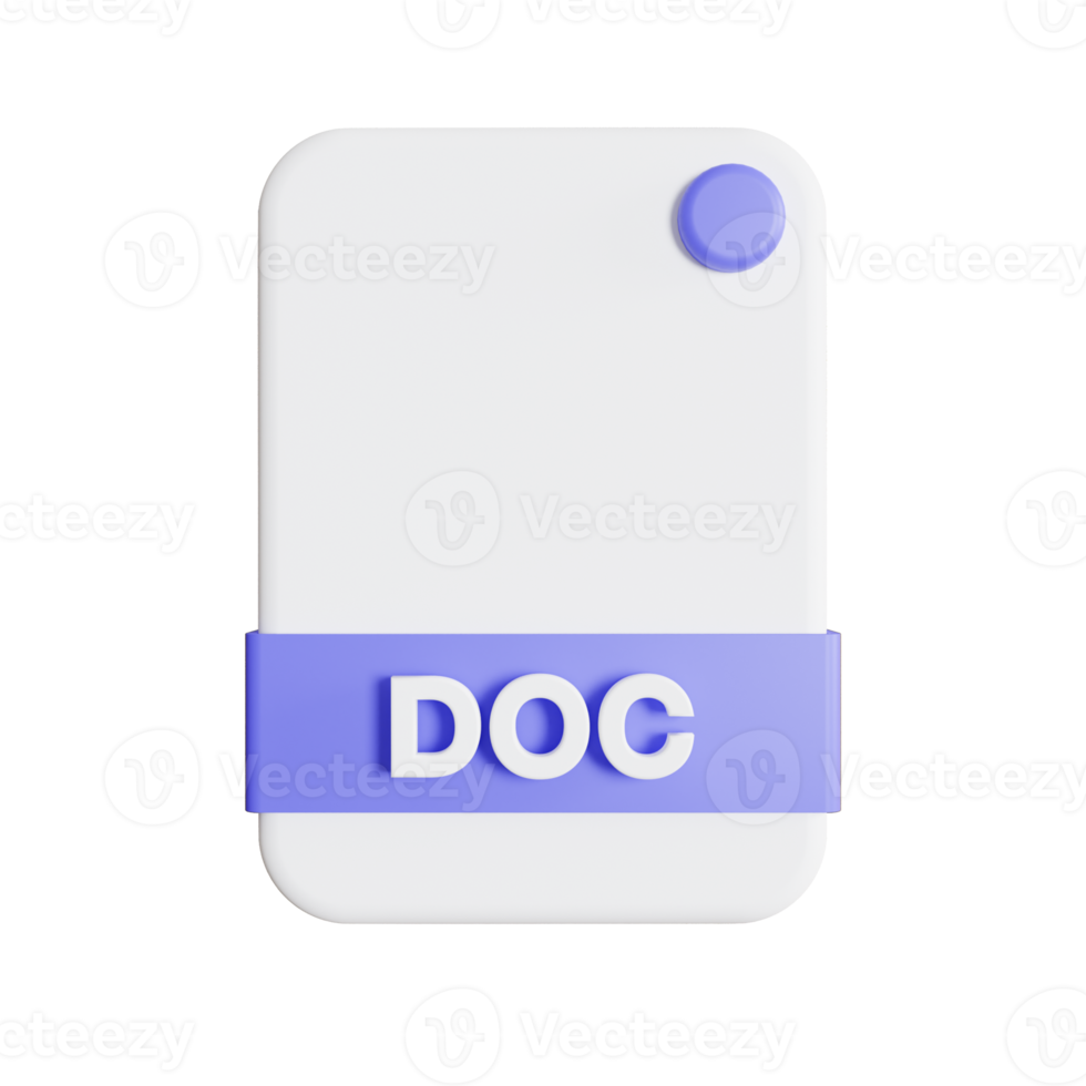 File Formats icon 3d render doc png