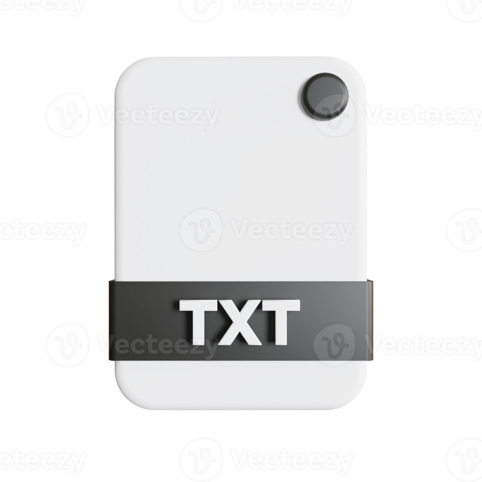 File Formats icon 3d render txt png