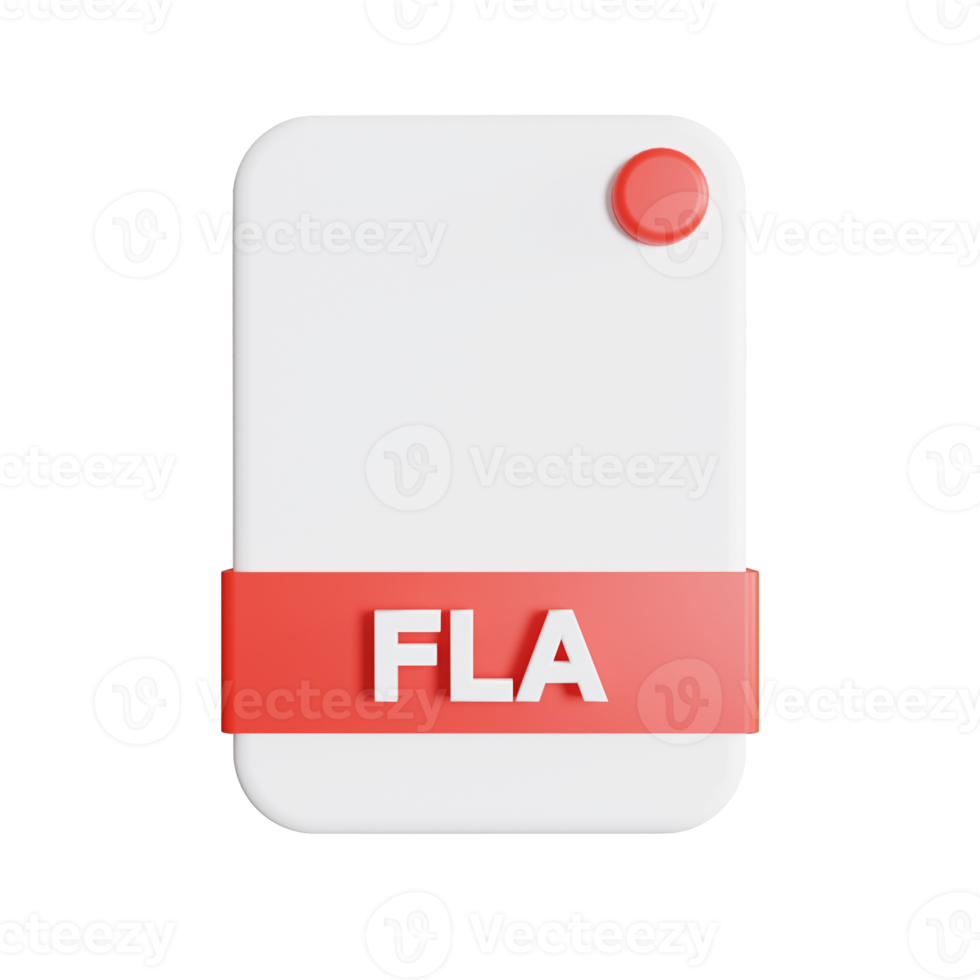 File Formats icon 3d render fla png