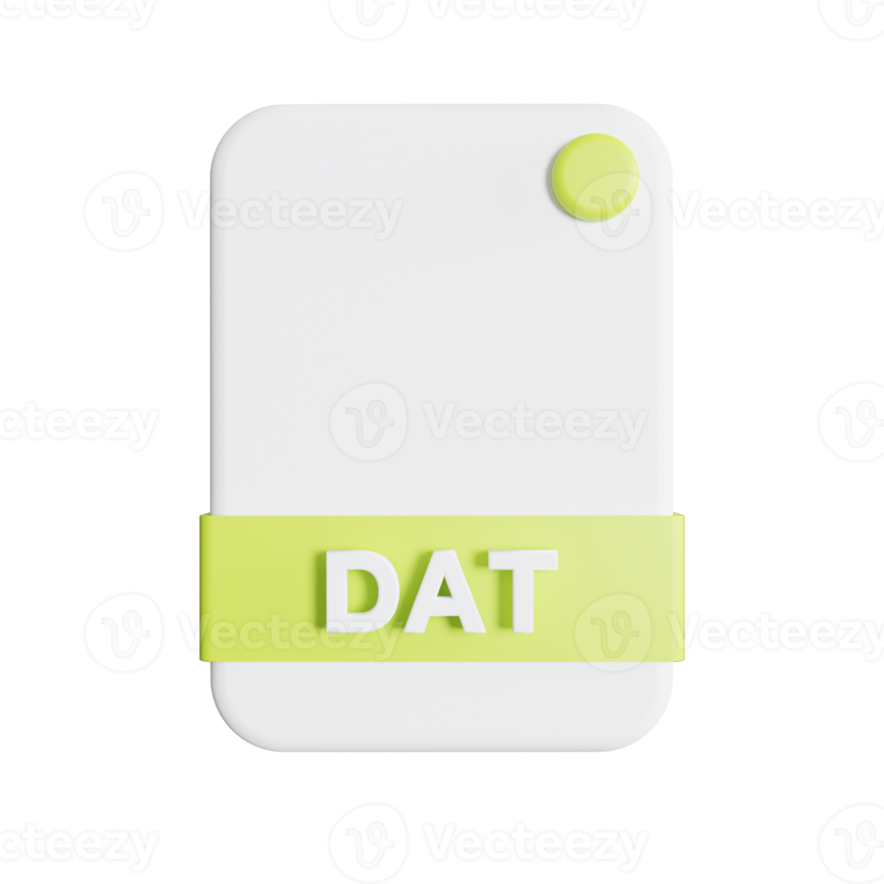 File Formats icon 3d render dat png