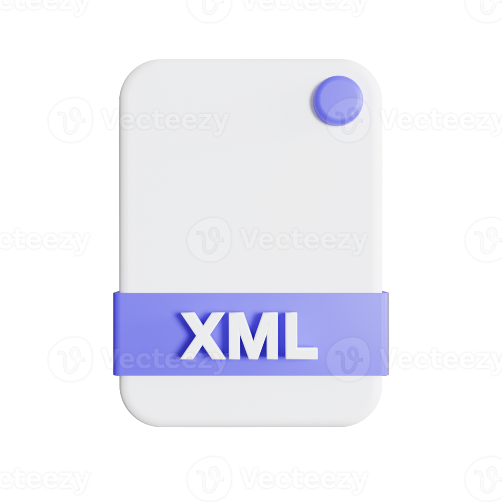 File Formats icon 3d render xml png