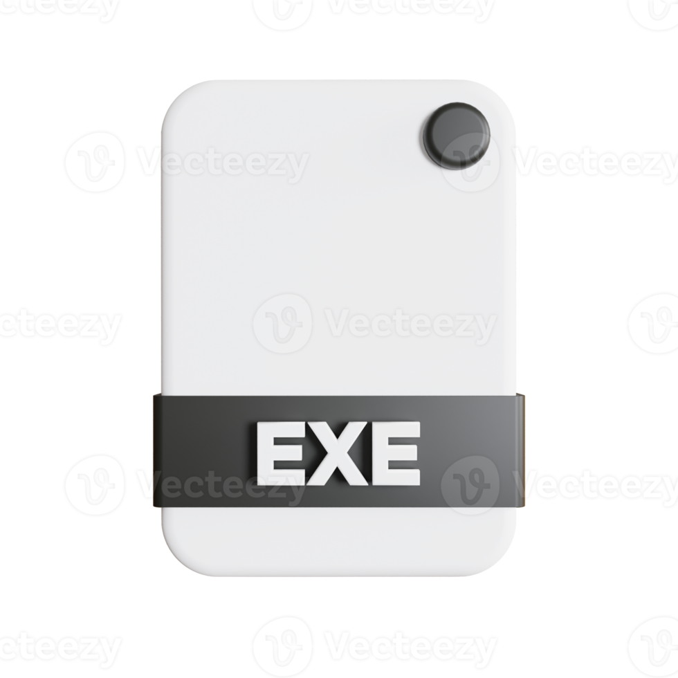 File Formats icon 3d render exe png