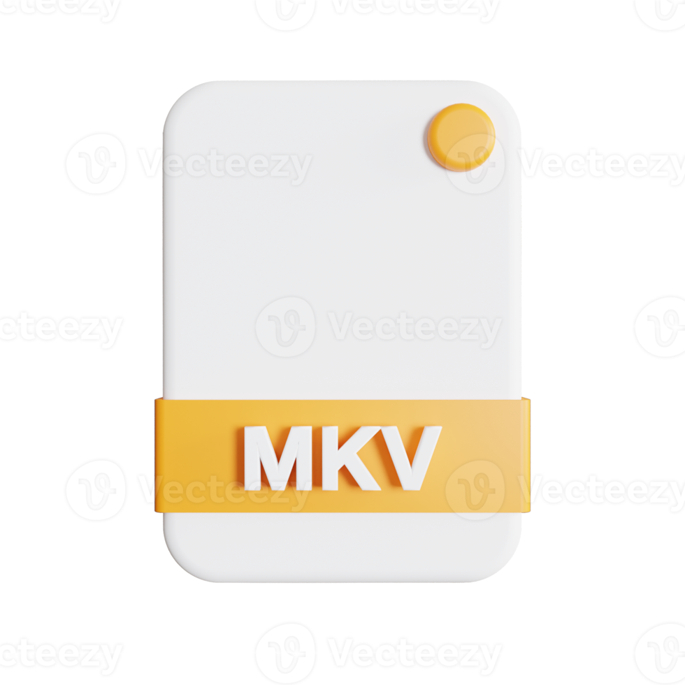 File Formats icon 3d render mkv png