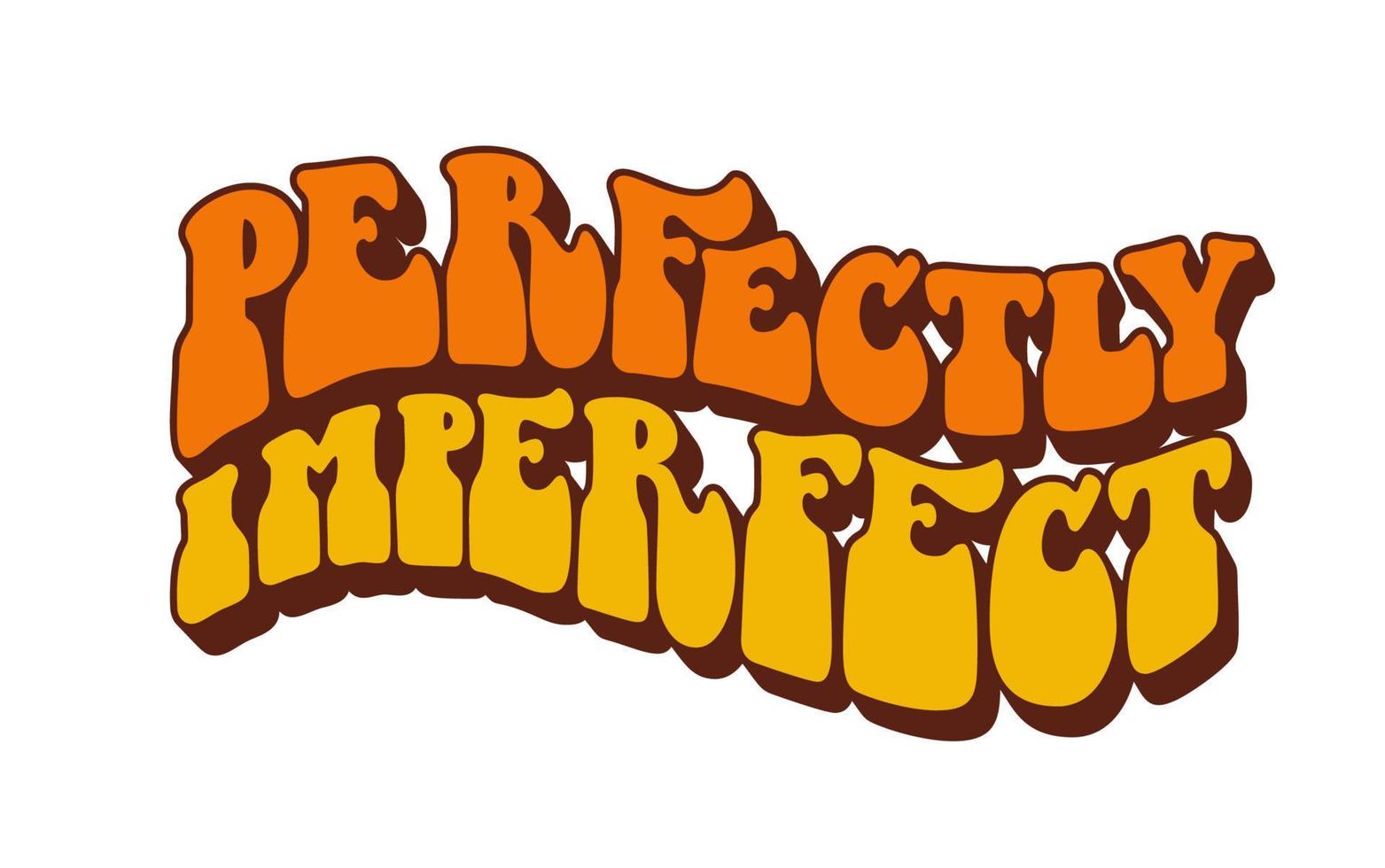 Retro cartoon font with colorful perfectly imperfect groovy lettering on white background. vector