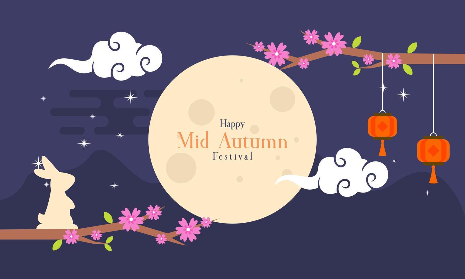 Chinese Mid Autumn Festival Background Vector