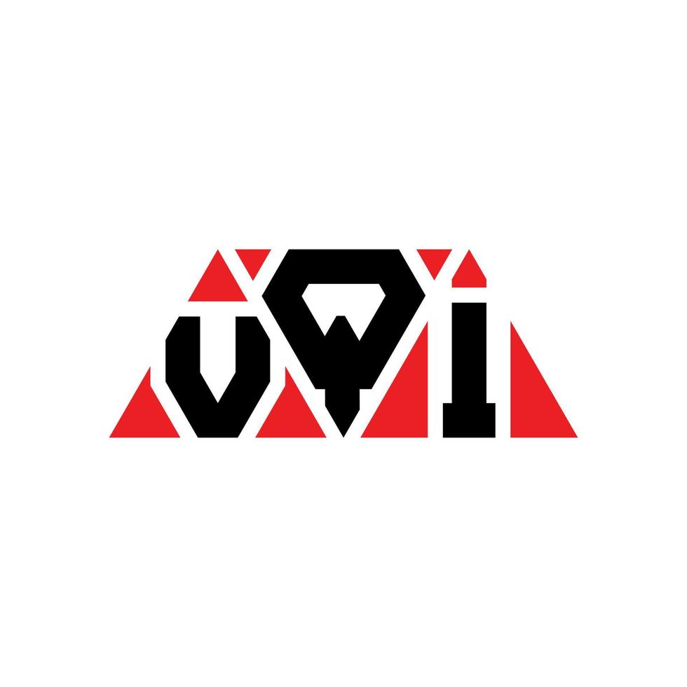 diseño de logotipo de letra triangular vqi con forma de triángulo. monograma de diseño de logotipo de triángulo vqi. plantilla de logotipo de vector de triángulo vqi con color rojo. logotipo triangular vqi logotipo simple, elegante y lujoso. vqi