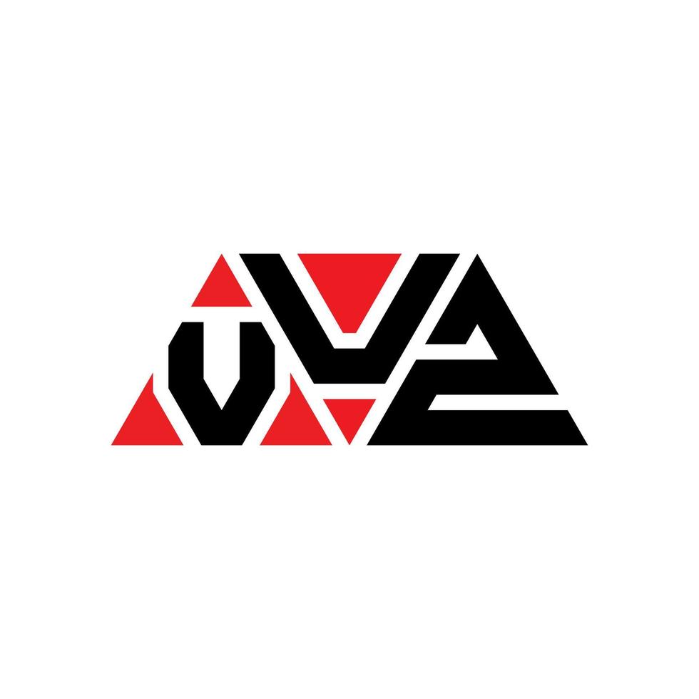 VUZ triangle letter logo design with triangle shape. VUZ triangle logo design monogram. VUZ triangle vector logo template with red color. VUZ triangular logo Simple, Elegant, and Luxurious Logo. VUZ