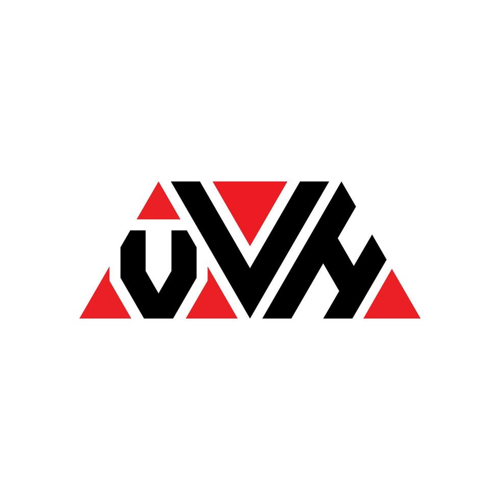 VVH triangle letter logo design with triangle shape. VVH triangle logo design monogram. VVH triangle vector logo template with red color. VVH triangular logo Simple, Elegant, and Luxurious Logo. VVH