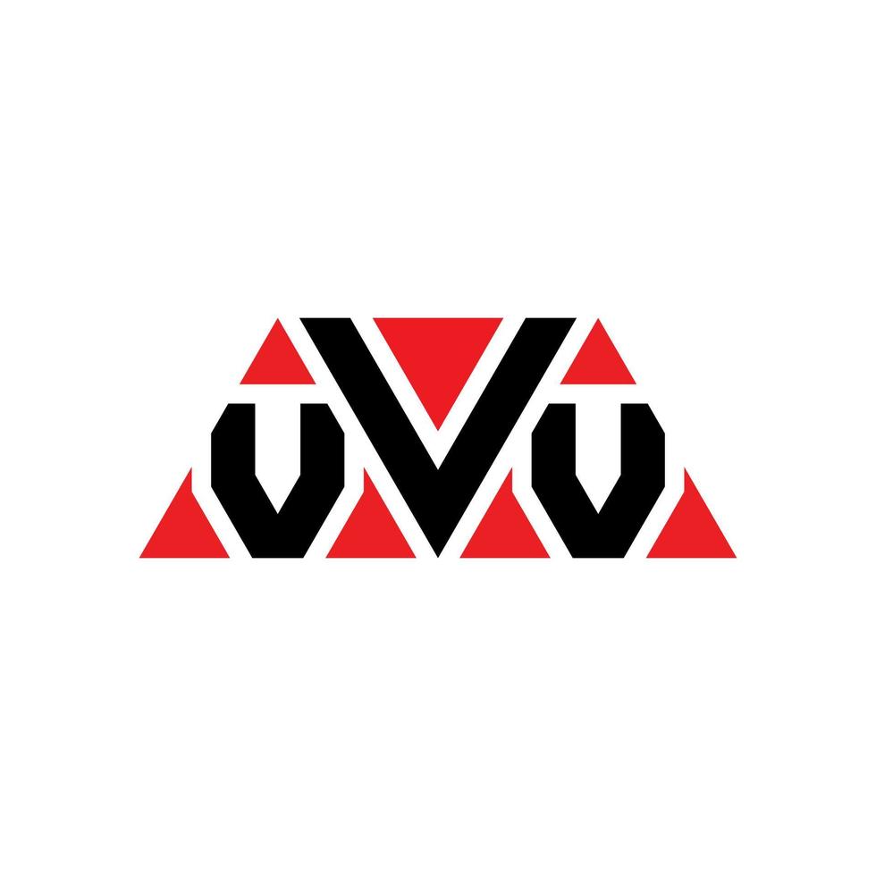Diseño de logotipo de letra triangular vvv con forma de triángulo. monograma de diseño de logotipo de triángulo vvv. plantilla de logotipo de vector de triángulo vvv con color rojo. logotipo triangular vvv logotipo simple, elegante y lujoso. vvv