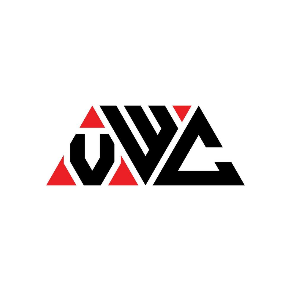 diseño de logotipo de letra triangular vwc con forma de triángulo. monograma de diseño del logotipo del triángulo vwc. plantilla de logotipo de vector de triángulo vwc con color rojo. logotipo triangular vwc logotipo simple, elegante y lujoso. volquete