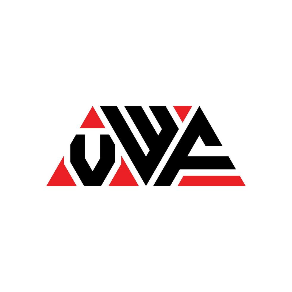 diseño de logotipo de letra triangular vwf con forma de triángulo. monograma de diseño del logotipo del triángulo vwf. plantilla de logotipo de vector de triángulo vwf con color rojo. logo triangular vwf logo simple, elegante y lujoso. vwf